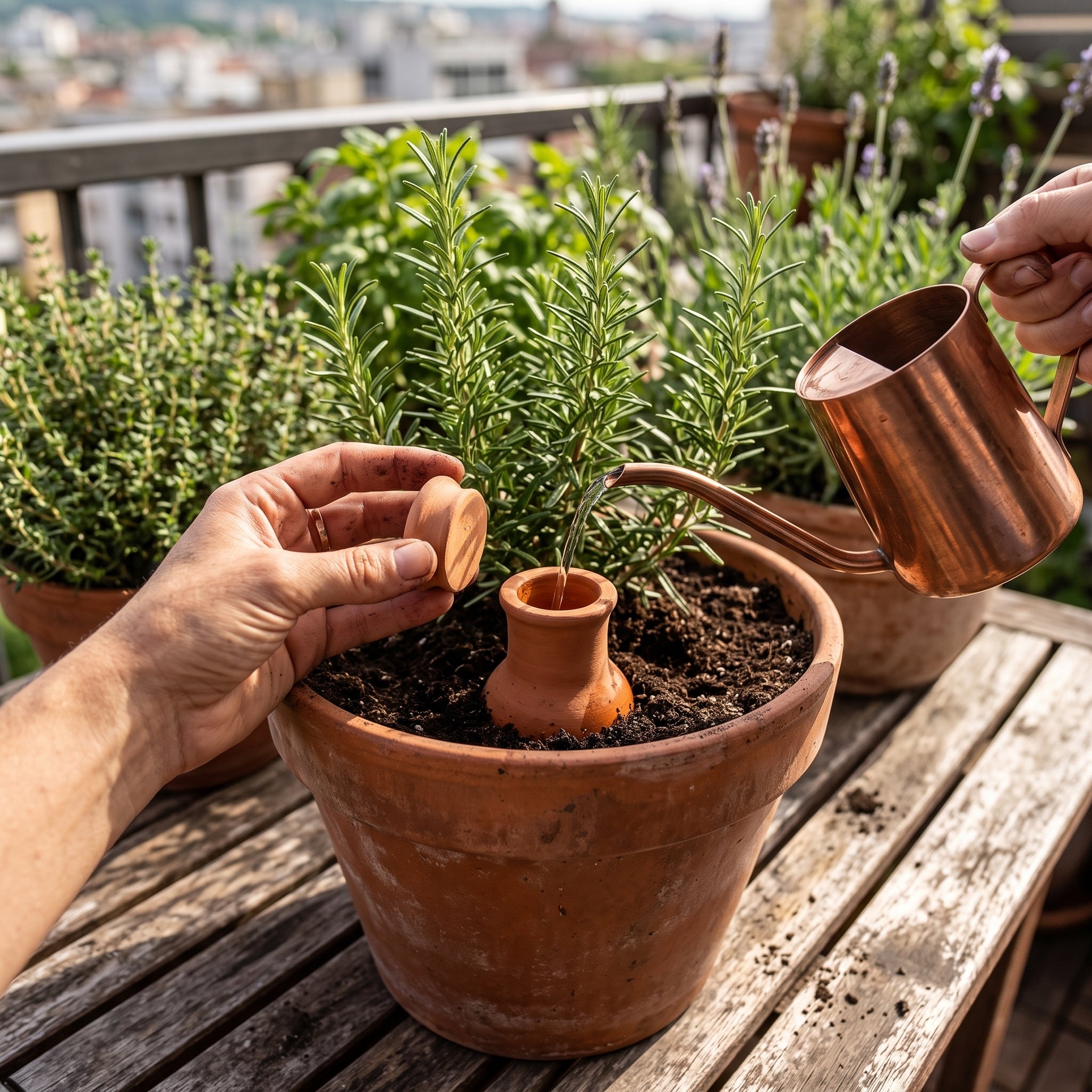 Balcona Bewässerungskegel aus Terrakotta