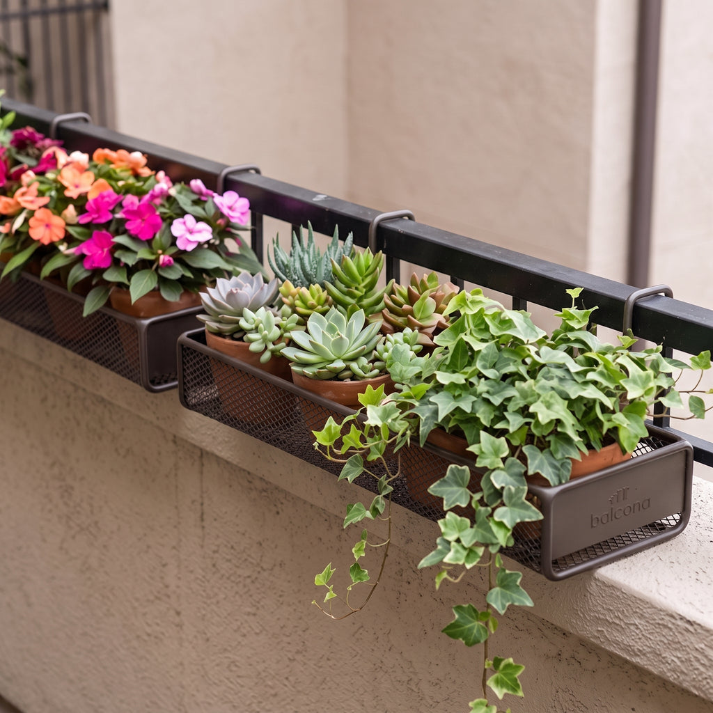 Balcona Balkon Pflanzkastenhalter Grau